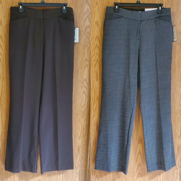 Dana Buchman Pants - 2 pairs Dana Buchman mid-rise curvy trousers brown and gray